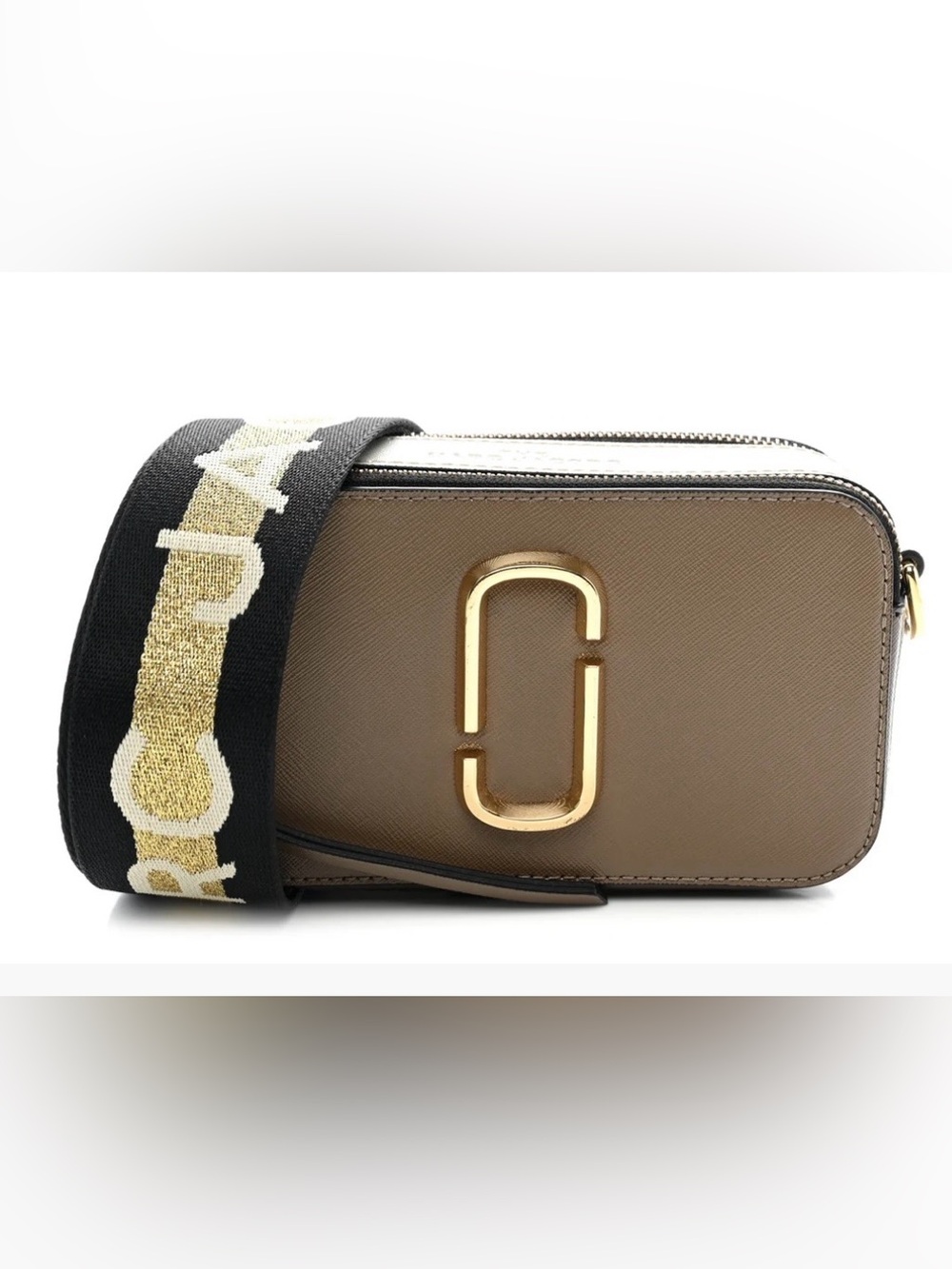 Marc Jacobs Snapshot Crossbody bag in French Grey with Logo Strap